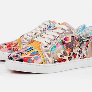 Christian Louboutin Patent Oh Xtian Multicolor Low Top Sneaker **SALE